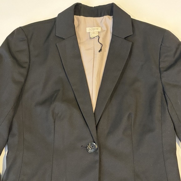 J Crew Wool Blend Blazer Jacket Petite 00P Black Classic Career Academia Capsule - Picture 4 of 14